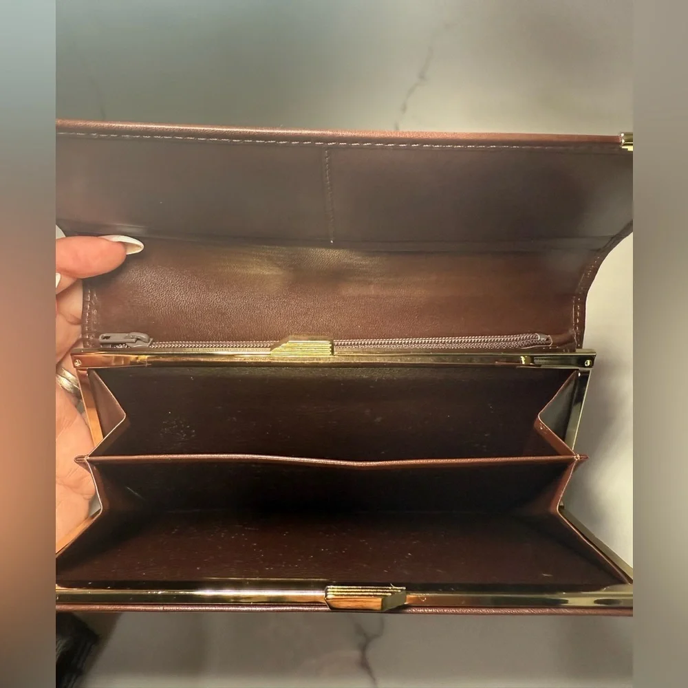 VTG Authentic Givenchy Long Leather Kiss-Snap WALLET, With COA
